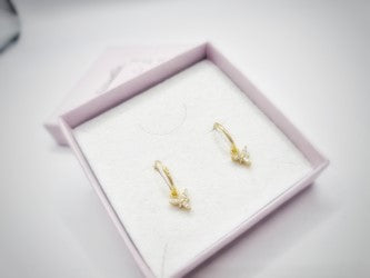 Gold plated crystal earrings sterling silver