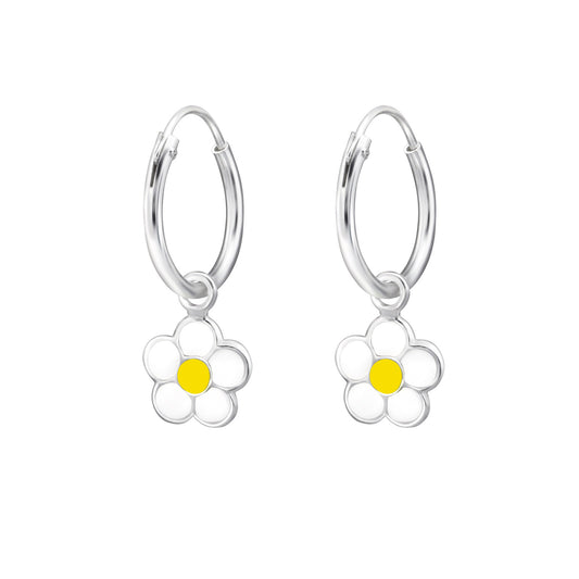 Daisy hoop earrings