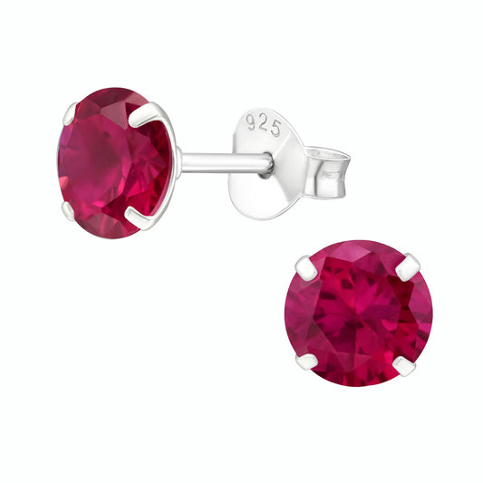 Ruby studs silver 