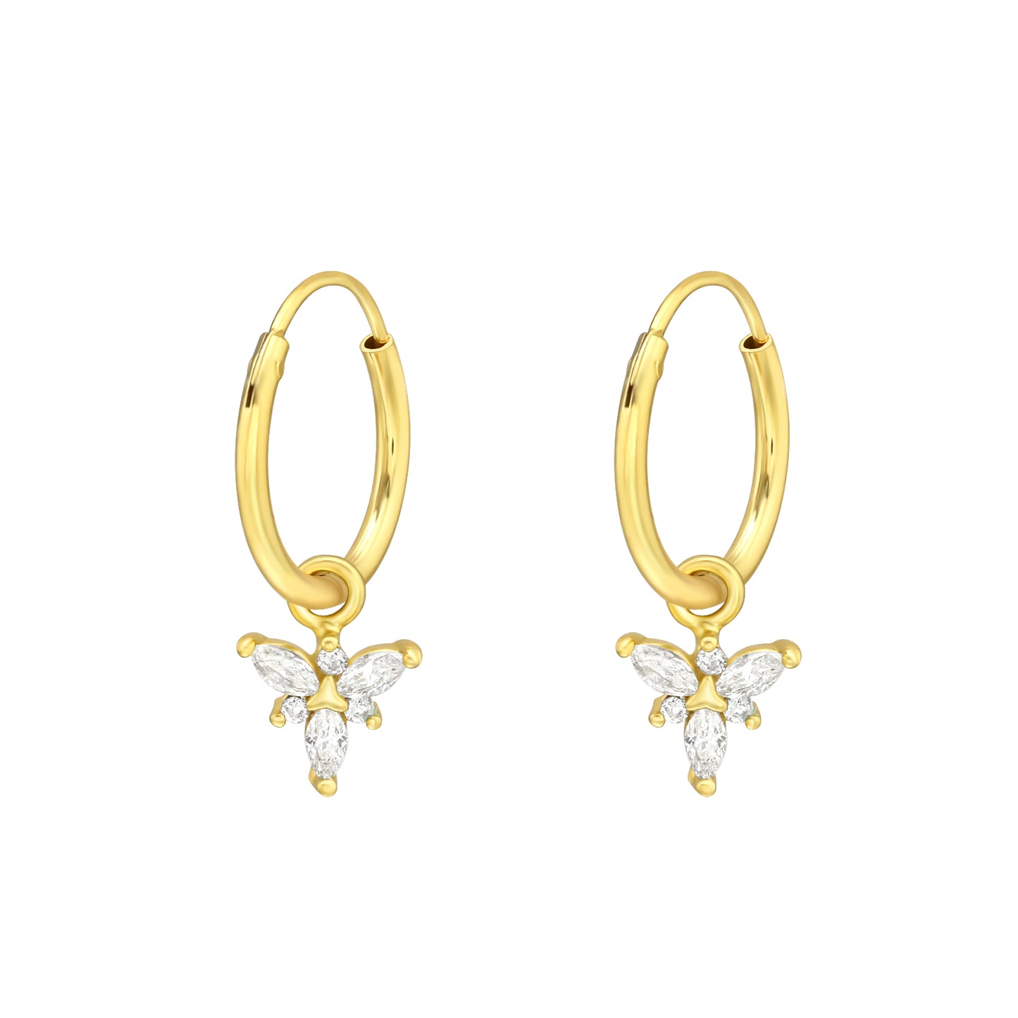 Hoop earrings sterling silver gold plated girls jewellery