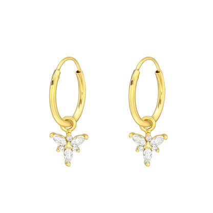 Hoop earrings sterling silver gold plated girls jewellery