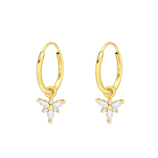 Hoop earrings sterling silver gold plated girls jewellery