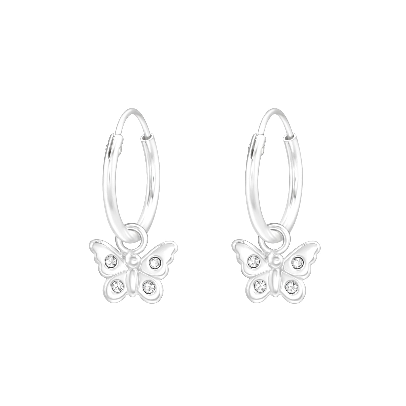 Girls butterfly earrings sterling silver