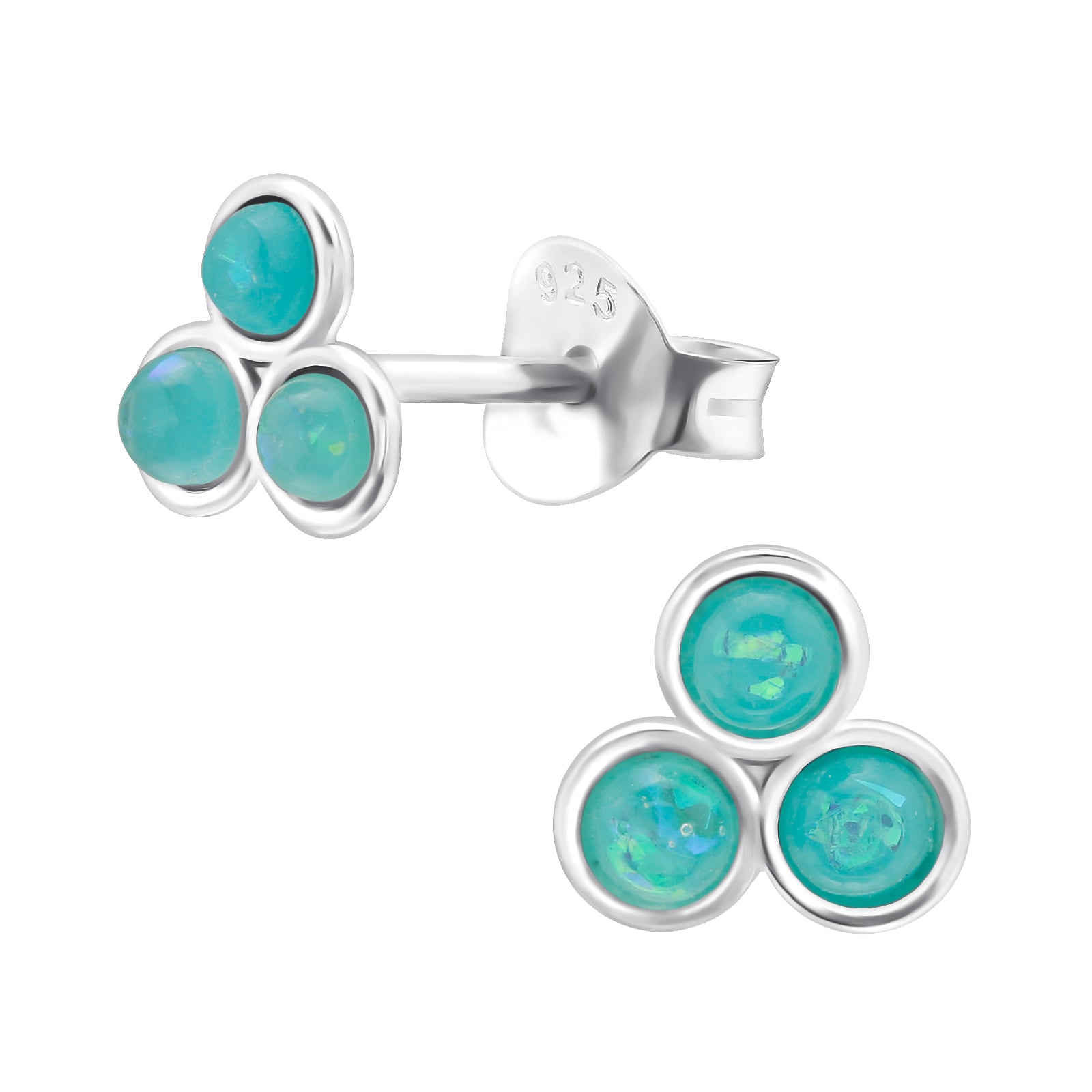 Opal studs sterling silver